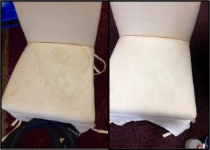 before and after cleaning of chair benji