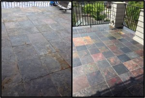 before and after outside tile